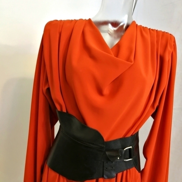 COPY - VINTAGE Grecian Cowl Neck Goddess Dress - 80s Glamour | TheStyleMinr.com - Picture 3 of 17